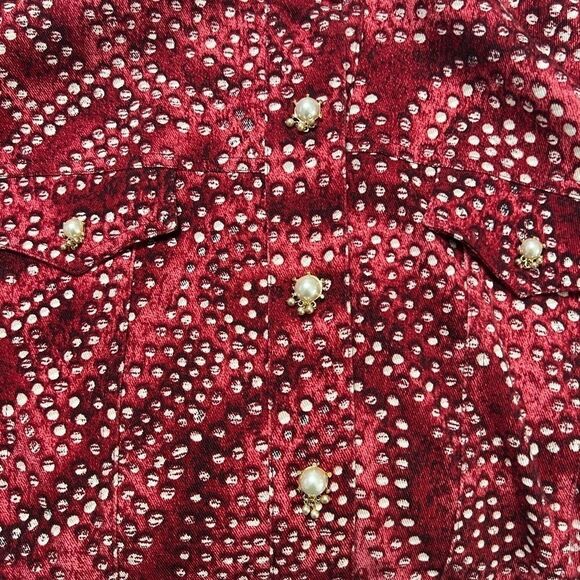 St. John sport Red and White pearl Studded Jacket abstract large - Picture 9 of 13